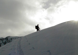 Glenn breaks trail