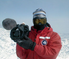 Noel Wanner on the rim of Erebus