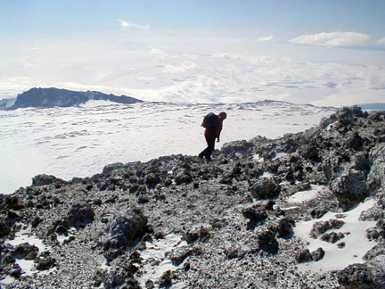 The fang viewed from the summit of Erebus