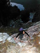 Martin Hiking up the third class ridge