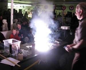 Paul Doherty burns magnesium inside a block of dry ice