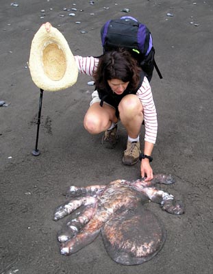 Leslie Warren and a dead octopus