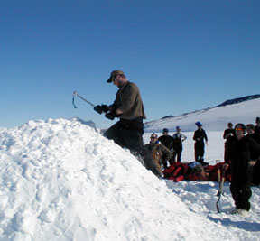 Ted Dettmer tests our mound 