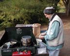 Ellen helping to cook another fine dinner