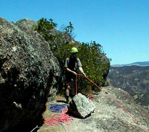 Paul Doherty Belays from the crest of Machette Ridge