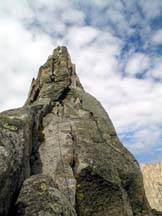 The second pitch up Wolf's Head. Martin at the belay.