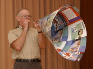 Paul Doherty plays the straw oboe with bell at the 2003 NSTA 