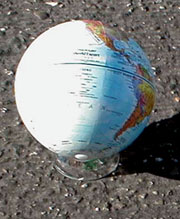 self centered globe on mount