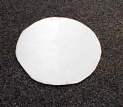 styrofoam disk cut from plate