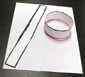 a strip of paper with one edge and a loop with 2