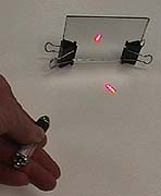 a pointer laser is scanned into a mirror