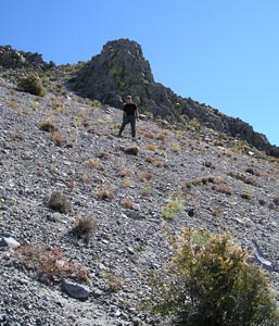 Paul Morgan  descends Crater Peak CA