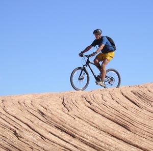 Paul Morgan rides the Slickrock Trail