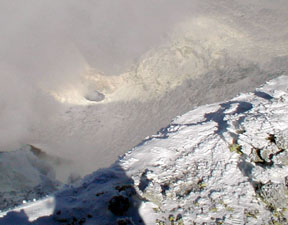 looking into the crater on Erebus