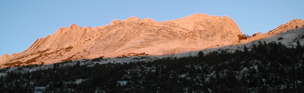 Mathes Crest at sunset from Echo Lake