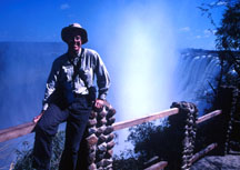 Paul in front of Victoria Falls.