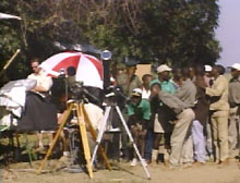 The staff looks at the telescopes