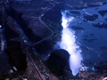 Victoria Falls from the air.