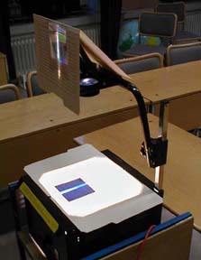using a diffraction grating to project a spectrum